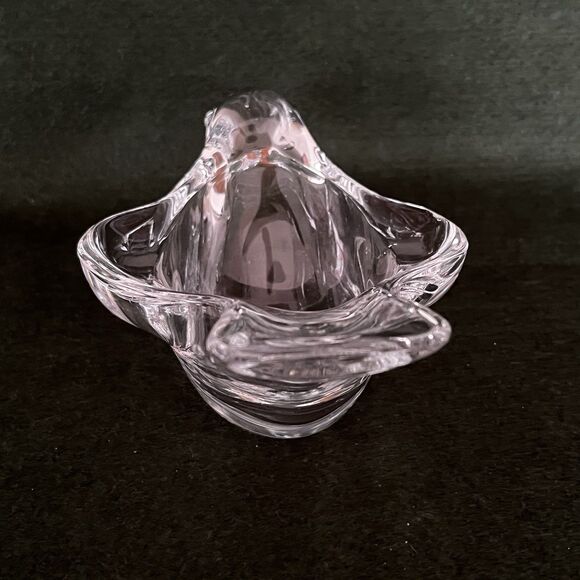 Vintage Art Vannes France Clear Crystal Glass Dove Bird Dish Bowl Figurine - Picture 5 of 9